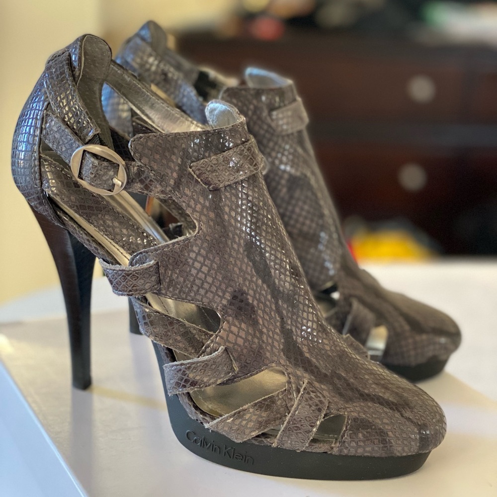 Calvin Klein Savannah Mosaic Snake Print Booties